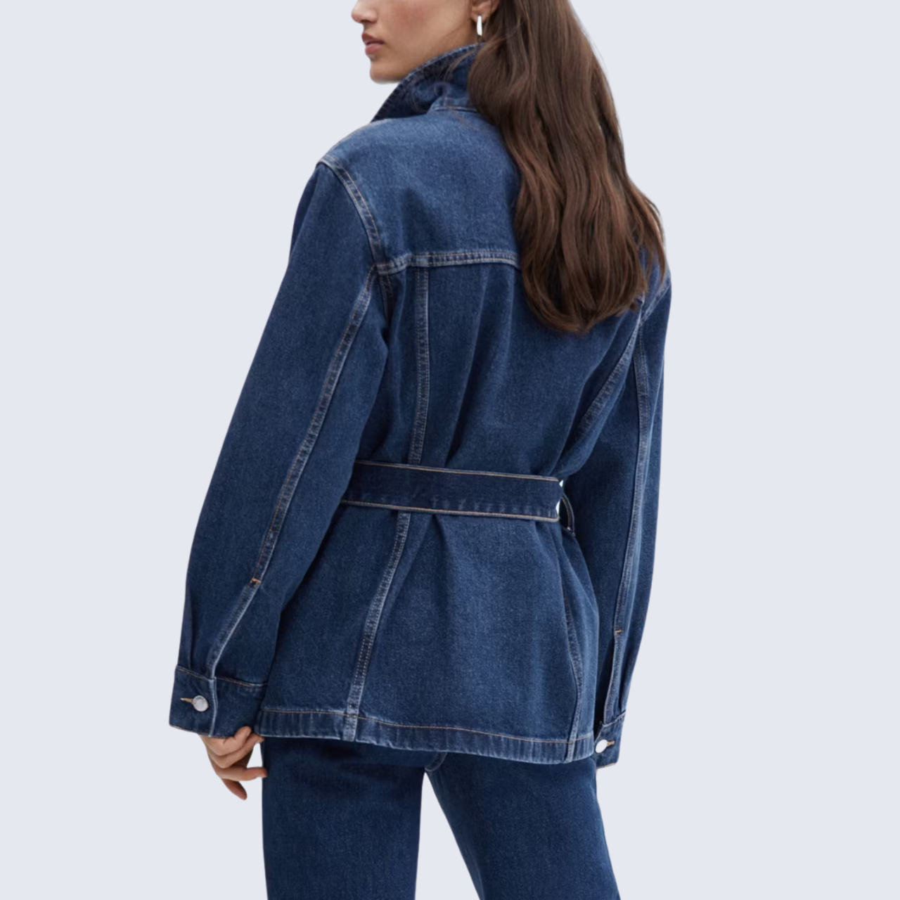 Tie-Waist Denim Jacket