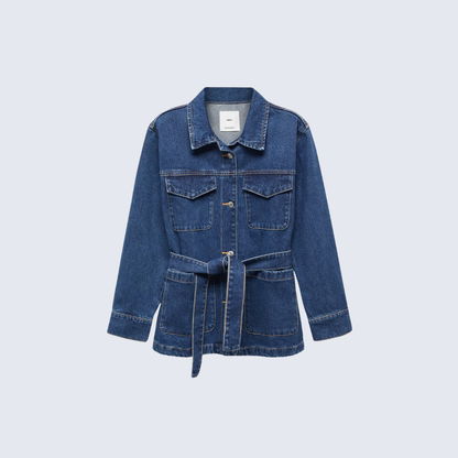 Tie-Waist Denim Jacket