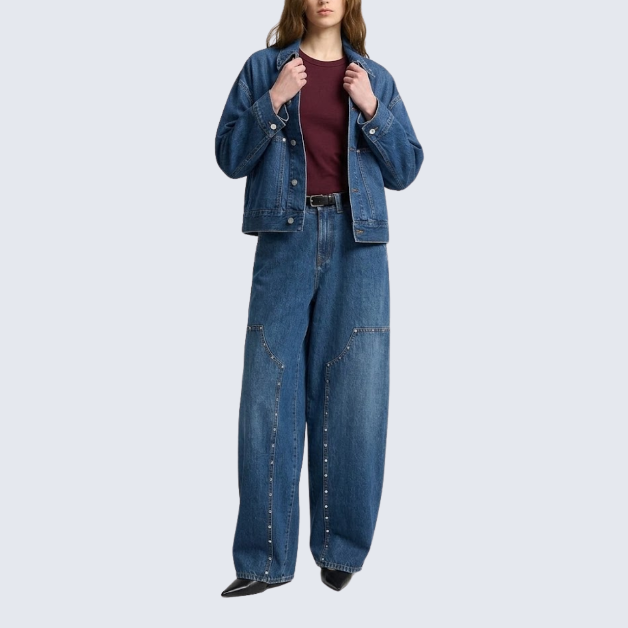 Stud Trim Denim Jacket