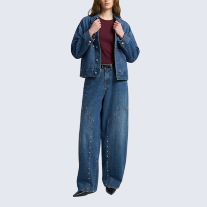 Stud Trim Denim Jacket